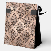 80th Birthday Rose Gold Damask Thank You  Bedankdoosjes (Achterkant)