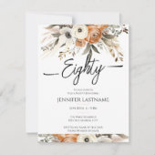 80th Birthday Rustic Floral Fall Kaart (Voorkant)