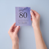 80th Birthday Script Glitter Invitation Flyer (Hand)