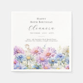 80th Birthday September Birth Flower Custom Servet (Voorkant)