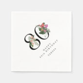 80th Birthday Simple Elegant Tropical Invitation Servet (Voorkant)