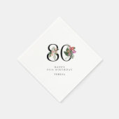 80th Birthday Simple Elegant Tropical Invitation Servet (Hoek)