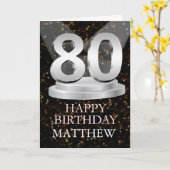 80th Birthday Spotlights Voeg een naam toe Kaart (Gele Bloem)