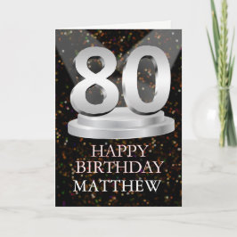 80th Birthday Spotlights Voeg een naam toe Kaart