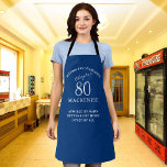 80th Birthday Voeg de naam Elegant Blue en White t Schort<br><div class="desc">Viel de 80ste verjaardag van je geliefde met een gepersonaliseerd schort uit Zazzle! Dit elegante schort heeft een klassiek blauw en wit ontwerp dat er in elke keuken geweldig uitziet. Verrassend je speciale iemand met een cadeau dat show hoeveel je geeft. Pas het aan door hun naam en een speciale...</div>