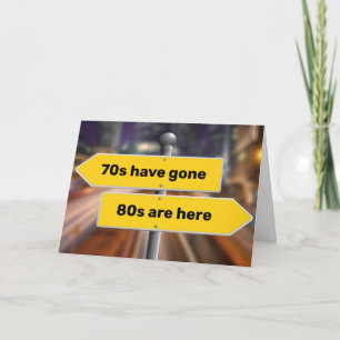 80th Birthday Yellow Street Signs Jouw naam toevoe Kaart