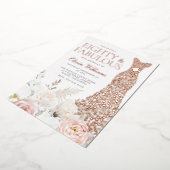 80th & Fabulous 80th Verjaardagsfeestje Roos Gold Folie Uitnodiging (Gedraaid)