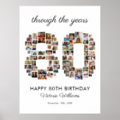 80th Happy Birthday Photo Collage Poster (Voorkant)