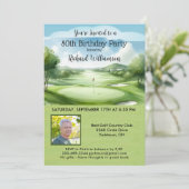 80th Men's Birthday Party Photo Golf  Kaart (Staand voorkant)