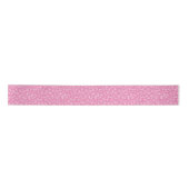80th Modern Random Number Pattern Pink/White Satijnen Lint (Voorkant)