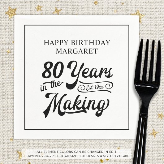 80th of Any Birthday Retro 80 Years in the Making Servet