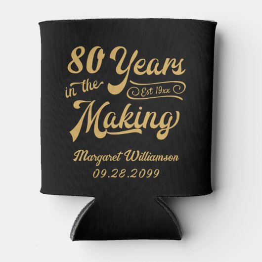 80th of Om het even welke Verjaardag Retro Jaren i Blikjeskoeler (Voorkant)