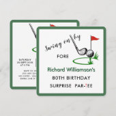 80th Surprise Birthday Party Men's Golf Theme Kaart (Voorkant / Achterkant)