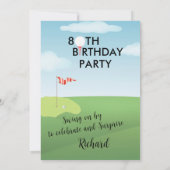 80th Surprise Birthday Party Men's Golf Theme Kaart (Achterkant)