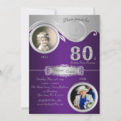 80th, Verjaardag Vrouw 80th, elegante art deco, pa Kaart (Voorkant)