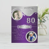 80th, Verjaardag Vrouw 80th, elegante art deco, pa Kaart (Staand voorkant)