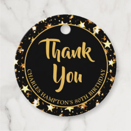 80th Verjaardag Zwart Goud Sterren BEDANKT Bedankjes Labels
