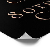 80th Verjaardag zwart roos gouden foto ster welkom Poster (Hoek)