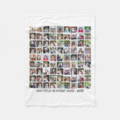 81 Foto Collage Raster - Aangepaste Tekst - Wit Fleece Deken (Voorkant)