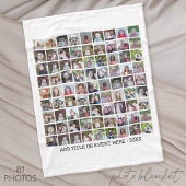 81 Foto Collage Raster - Aangepaste Tekst - Wit Fleece Deken