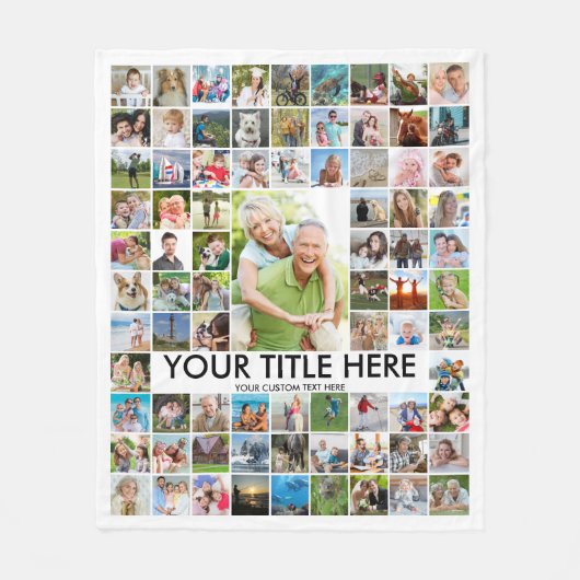 81 Foto Collage Sjabloon - Aangepaste kleur Fleece Deken (Voorkant)
