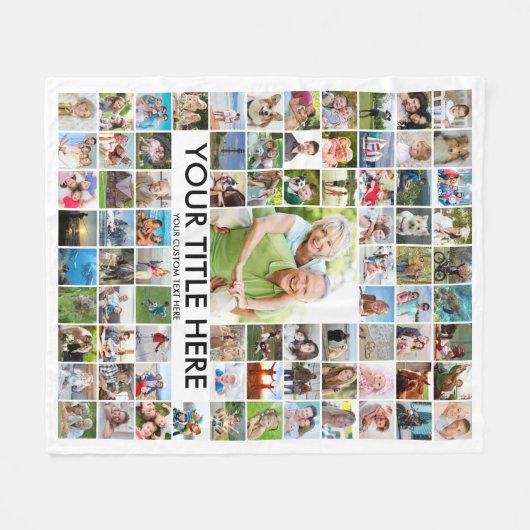 81 Foto Collage Sjabloon - Aangepaste kleur Fleece Deken (Voorkant (Horizontaal))