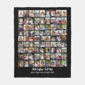 81 Fotocollage-raster met tekst - zwart Fleece Deken (Voorkant)