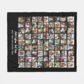 81 Fotocollage-raster met tekst - zwart Fleece Deken (Voorkant (Horizontaal))