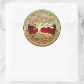 [81] Golden Celtic Tree of Life [3D] Ronde Sticker (Tas)