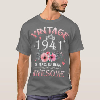 81 jaar oud gemaakt in  1941 81e verjaardag gif t-shirt