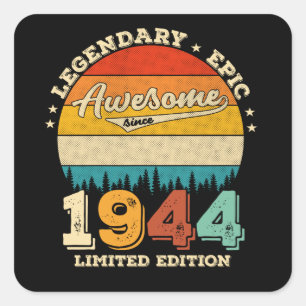 81 jaar oude Bday 1944 Geweldige 81ste verjaardags Vierkante Sticker