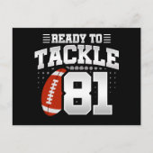 81 Jaar Oude Tackle Voetbal Feestje 81ste Verjaard Briefkaart (Voorkant)