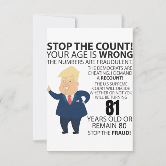81 jaar Trump Happy Birthday Cadeau Funny (Voorkant)