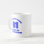 81-jarige design koffiemok (Voorkant links)