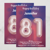 81-jarige Happy Birthday-kaart (Voorkant / Achterkant)