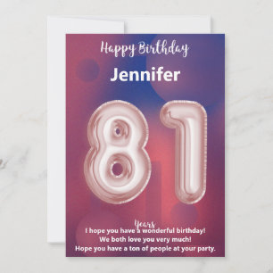 81-jarige Happy Birthday-kaart