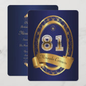 81, man verjaardagsfeestvrouw, elegante kleur kaart (Voorkant / Achterkant)