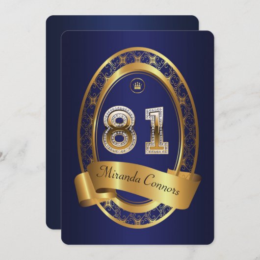 81, man verjaardagsfeestvrouw, elegante kleur kaart (Voorkant / Achterkant)