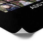 81 Square Photo Collage Grid - aangepaste tekst -  Poster (Hoek)