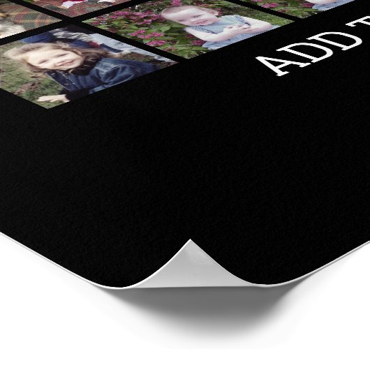 81 Square Photo Collage Grid - aangepaste tekst -  Poster (Hoek)