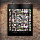 81 Square Photo Collage Grid - aangepaste tekst -  Poster