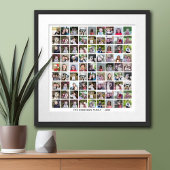 81 Vierkante Foto Collage Grid met Tekst - wit Poster