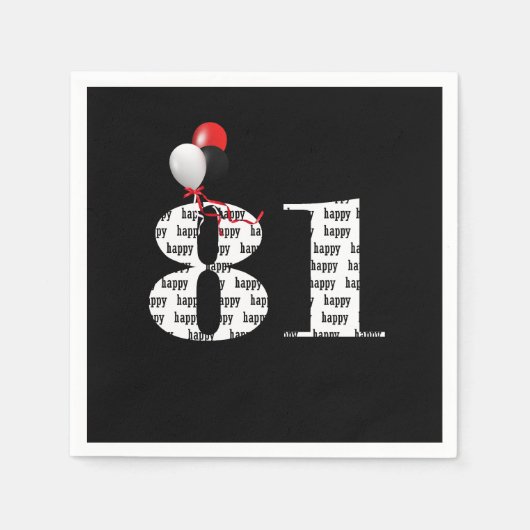 81e Birthday party ballonnen Servet (Voorkant)