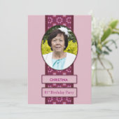 81e Birthday Party Invitation Afbeelding and Name Kaart (Staand voorkant)