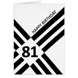 81e diagonaal ontwerp zwarte lijn Birthday