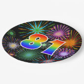 81e evenement - Leuk, kleurrijk, vet, regenboog 81 Papieren Bordje (Gekanteld)