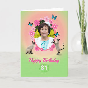 81e fotokaart met katten en vlinders, kaart