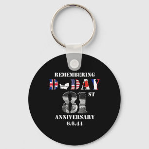 81e Jubileum van D-day 1944 6 juni Wwii Memoria Sleutelhanger