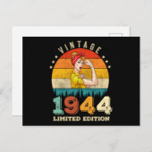 81e verjaardag 1944 Ouderdom 81e verjaardag Vrouwe Briefkaart (Voorkant / Achterkant)