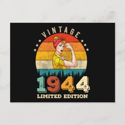 81e verjaardag 1944 Ouderdom 81e verjaardag Vrouwe Briefkaart (Voorkant)